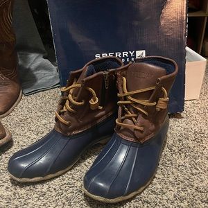 Sperry Top sider navy and brown duck boots